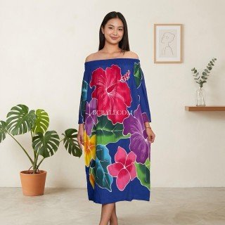 Rayon Dress Hand Painted Floral Design 2026